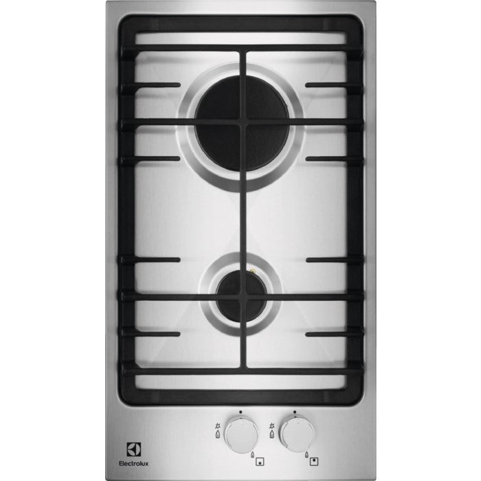Piano cottura a Gas Da Incasso Electrolux Serie 300 Domino EGG3322NVX 29 cm 2 Fuochi Bruciatori Inox