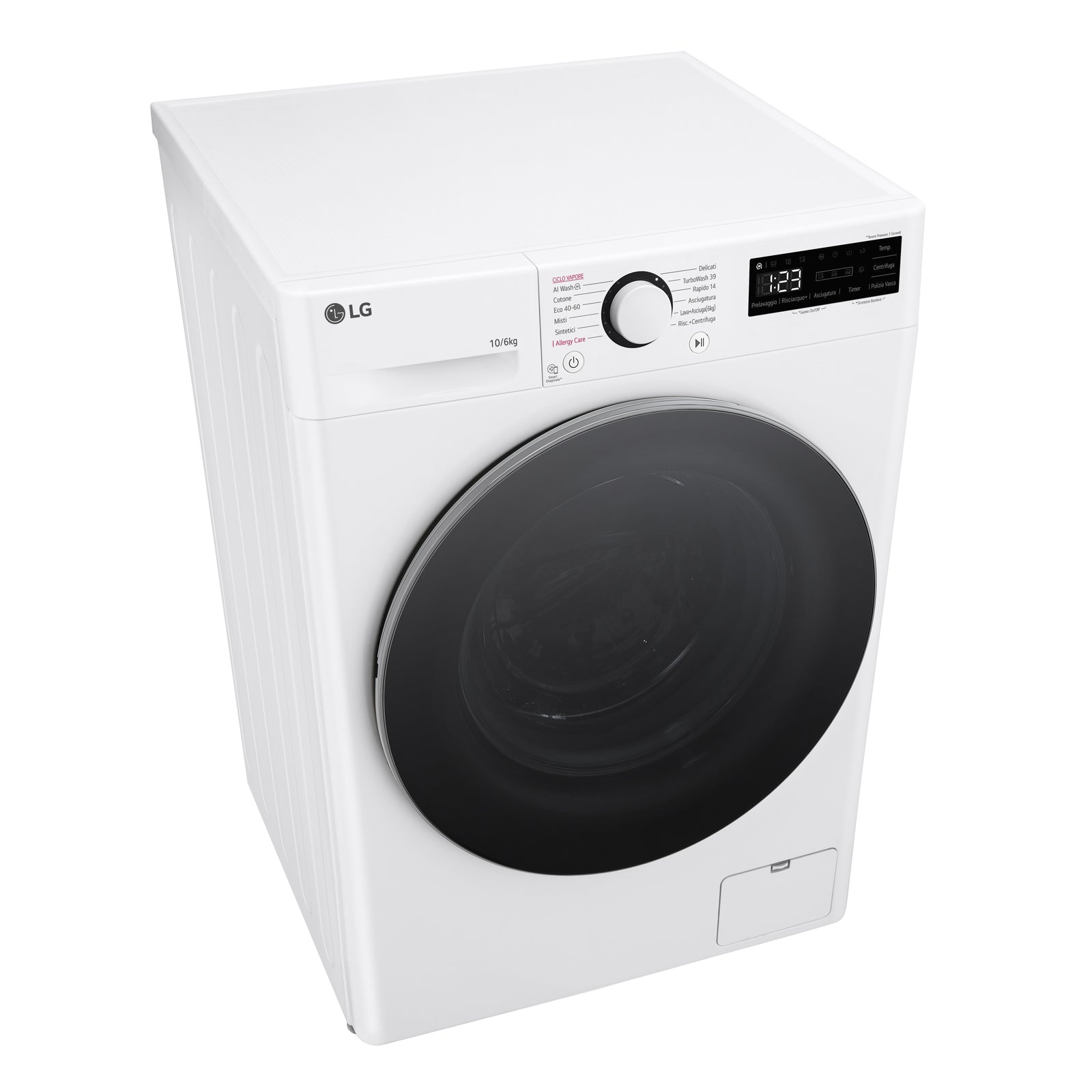 Lavasciuga Libera Installazione Serie R5 LG D4R5010TSWS 10/6kg AI DD Classe D 1400 giri/min Bianca