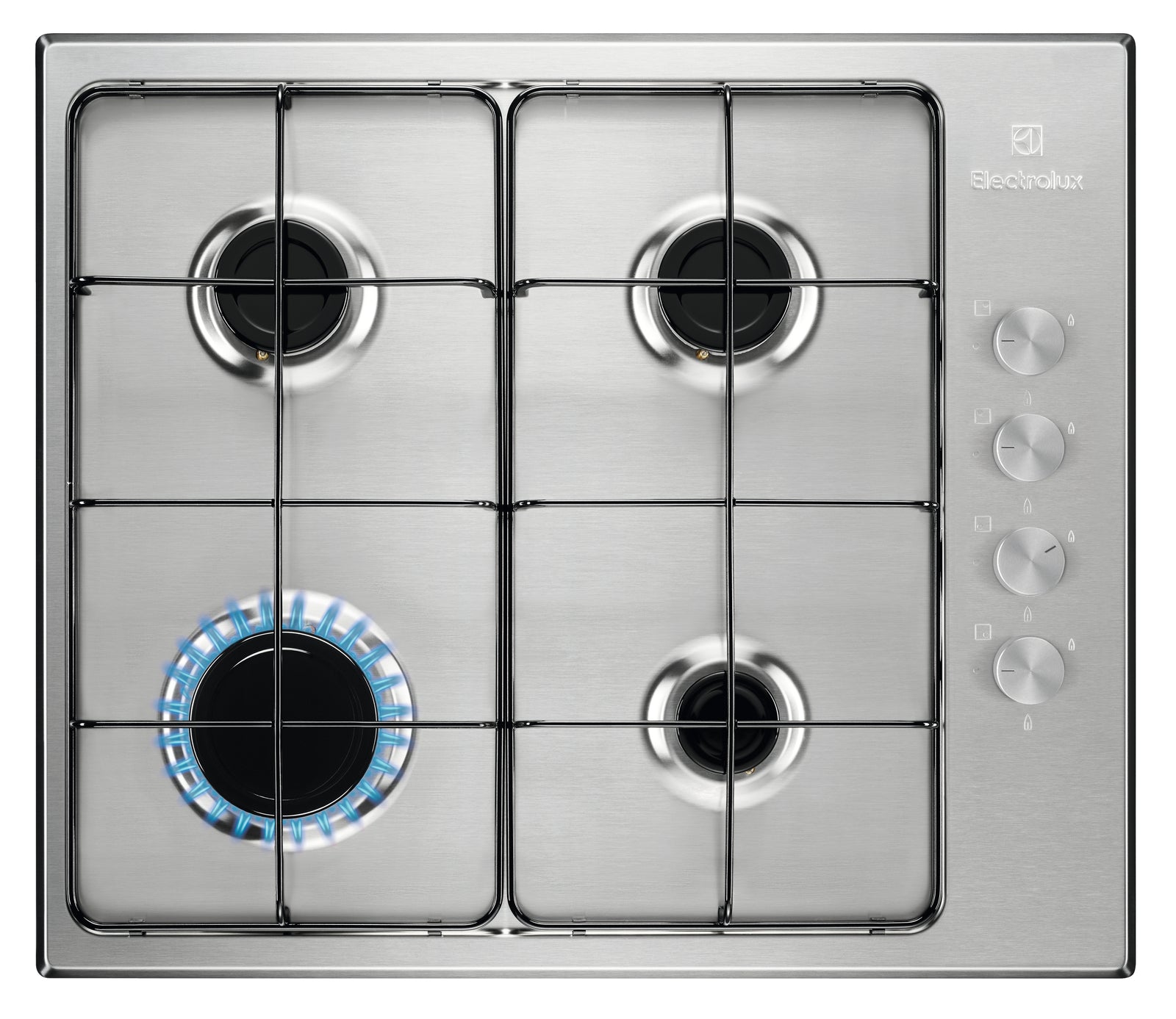Piano Cottura a Gas Da Incasso Electrolux Serie 300 Slim EGS6404SX Acciaio Inox 60 cm 4 Fornello(i)