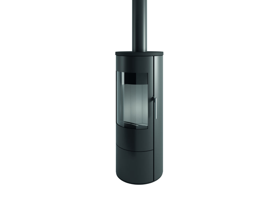 Stufa a Legna Rotonda MCZ RAYHA STEEL In Metallo Black Da 8 Kw