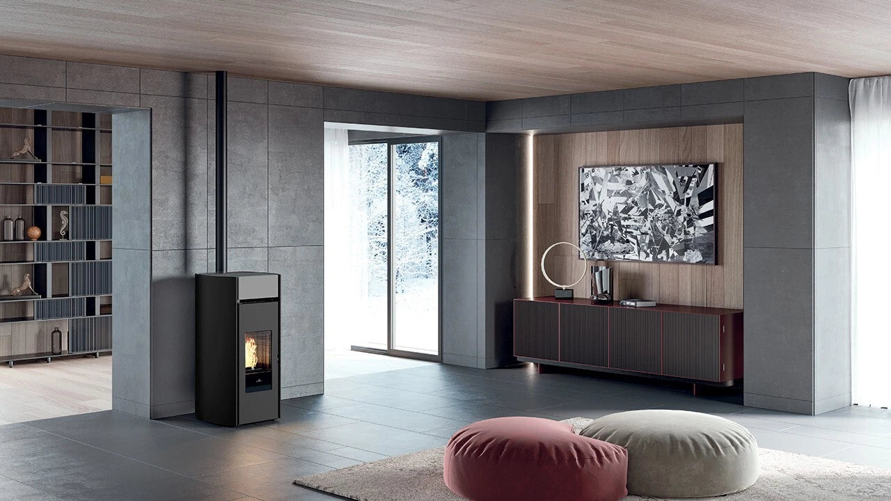 Stufa a Pellet Canalizzabile EdilKamin Modello Myrna Q Plus Da 12,3 Kw - Vari Colori