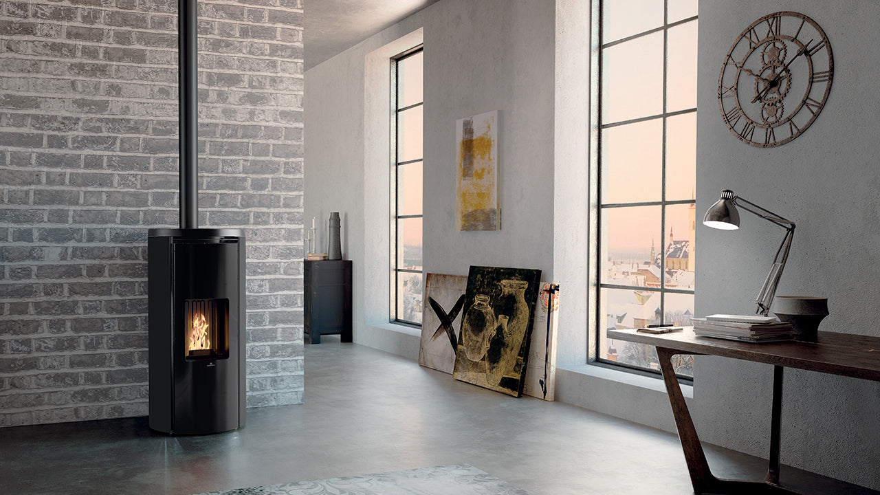 Stufa a Pellet Canalizzabile EdilKamin Modello Celia Air Tight Plus Da 9,6 Kw - Vari Colori