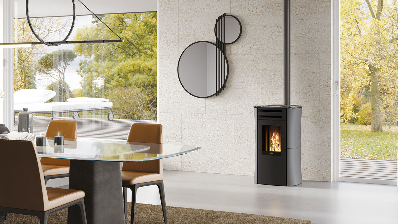 Stufa a Pellet EdilKamin Modello Dania Air Tight C Plus Da 8 Kw - Vari Colori