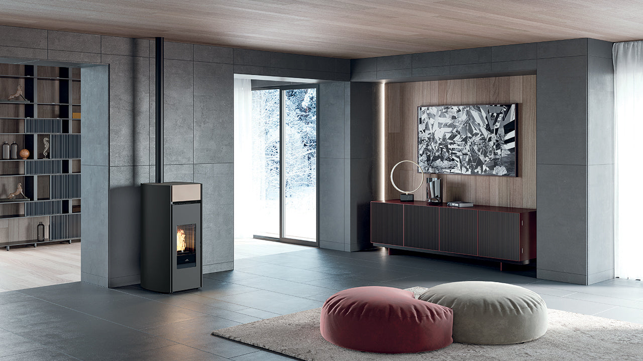 Stufa a Pellet Canalizzabile EdilKamin Modello Myrna Q Plus Da 12,3 Kw - Vari Colori