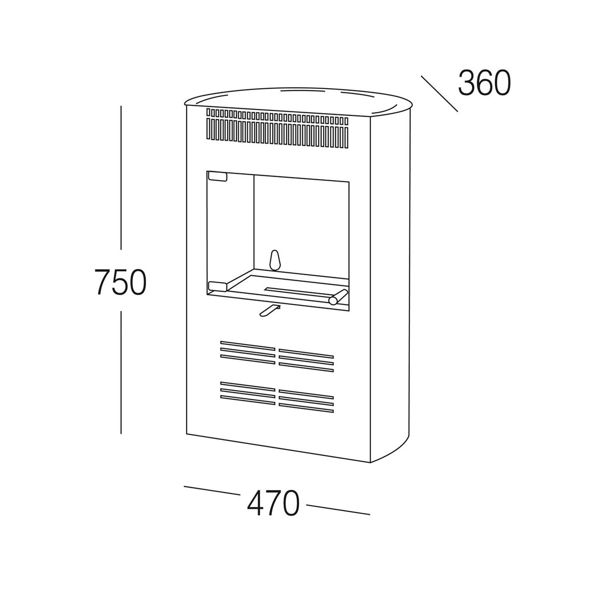 Poêle à bioéthanol TECNOAIR SYSTEM, modèle Ruby Elegance 3 kW - Coloris Bordeaux