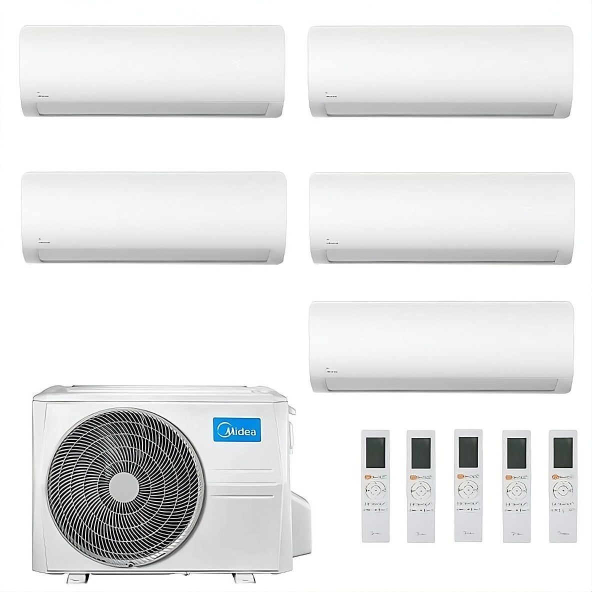 Condizionatore Climatizzatore Midea Penta Split Inverter R-32 Xtreme Pro Green 9000+9000+9000+9000+12000 BTU Con M5OE-42HFN8-Q Wi-Fi Incluso